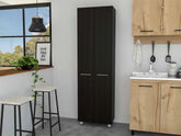 78" Modern Black Pantry Cabinet with Two Full Size Doors